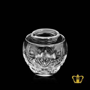 Crystal-trinket-box-handcrafted-with-stylish-leaf-cut-pattern