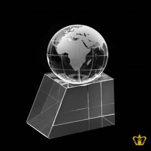 Personalized-crystal-globe-with-base-for-desktop-customized-with-your-name-designation-logo