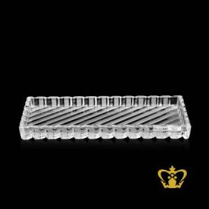 Modish-rectangular-handcrafted-crystal-partition-plate-for-desktop