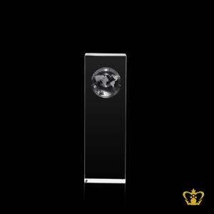Crystal-globe-engraved-rectangular-vertical-trophy-customized-logo-text