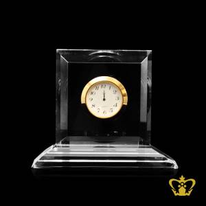 Personalized-crystal-plaque-with-clock-for-desktop-customized-with-your-name-designation-logo