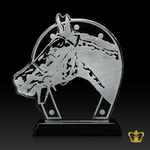 Personalized-Crystal-Horse-Cutout-Trophy-With-Black-Base-Customized-Logo-Text