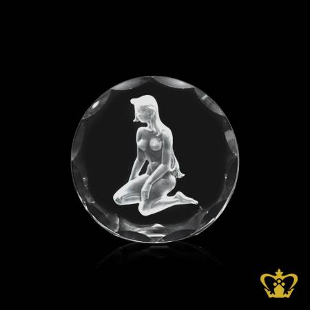 Handcrafted-crystal-round-paper-weight-customized-text-logo