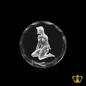 Handcrafted-crystal-round-paper-weight-customized-text-logo