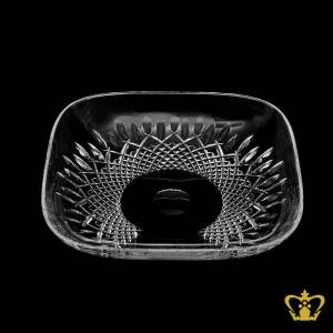 Classy-Square-decorative-crystal-bowl-adorned-with-graceful-hand-crafted-intense-diamond-leaf-pattern