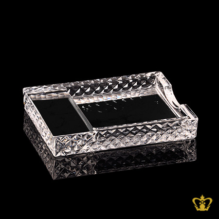 Handcrafted-with-diamond-cuts-crystal-pad-holder-for-desktop-customized-with-your-name-designation-logo