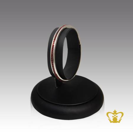 Silver-bangle-inlaid-with-red-crystal-diamond