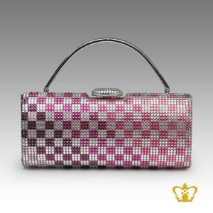 Ladies-purse-embellished-with-clear-and-pink-crystal-diamond-gorgeous-gift-for-her