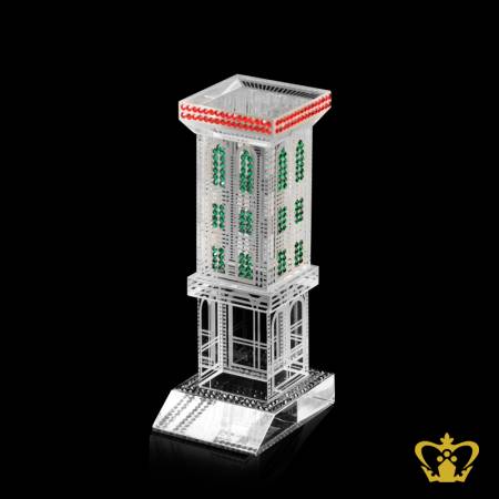 Wind-Tower-Barjeel-crystal-replica-decorated-with-red-and-Green-crystals-gift-for-tourist-Arabian-Islamic-crafts-model-souvenir