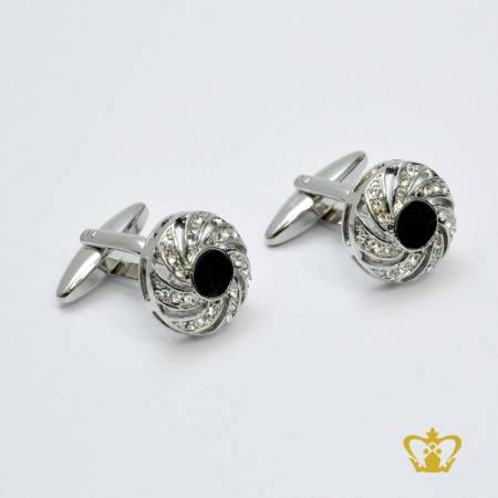 Metal-cufflink-embellished-with-crystal-diamond