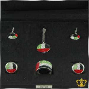 UAE-flag-set-of-jewellery-with-crystal-diamond-exclusive-gift-for-national-day-occasion