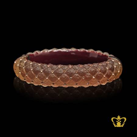 Cast-enamel-brown-bangle-embellished-with-gold-color-crystal-diamond
