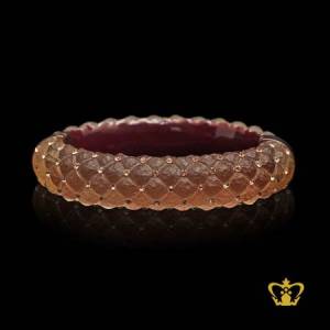 Cast-enamel-brown-bangle-embellished-with-gold-color-crystal-diamond