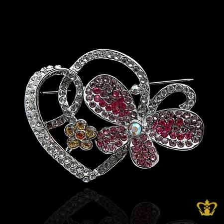 Brooch-Heart-Shape-Lapel-Pin-Hat-Pin-Wallet-Pin-Flower-Crystal-Stone-Color-Beautiful-Elegant-Occasions-Celebrations-Birthday-Valentines-Day-For-Her