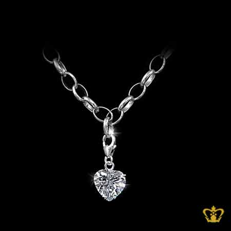 Heart-shape-Charm-loops-silver-bracelet-elegant-simple-for-her-gift-occasions-celebrations-birthday-valentines-day-anniversary