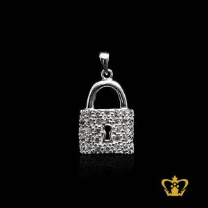 Classy-silver-lock-pendant-inlaid-with-crystal-diamond-stylish-gift-for-her