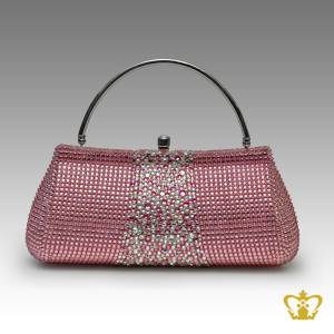 Ladies-purse-embellished-with-clear-and-pink-crystal-diamond-gorgeous-gift-for-her