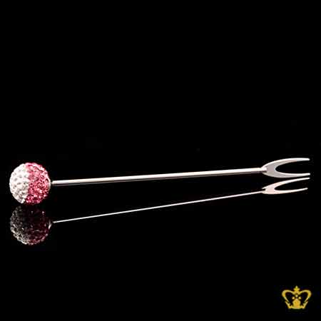 Fruit-fork-embellished-with-colorful-crystal-diamond