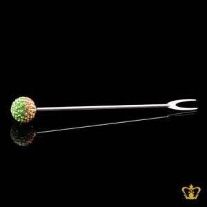 Fruit-fork-embellished-with-colorful-crystal-diamond