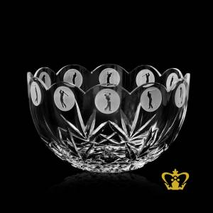 Manufactured-Artistic-Crystal-Bowl-Engraved-Golfer