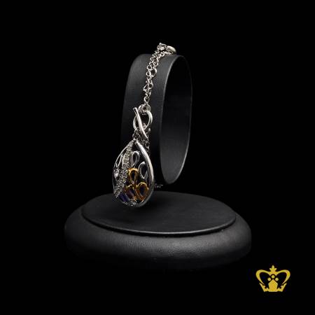 Drop-shape-bracelet-blue-and-silver-embellish-clear-crystal-diamond-exquisite-jewelry-gift-for-her
