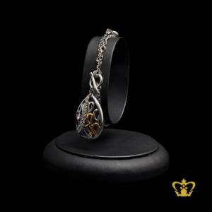 Drop-shape-bracelet-blue-and-silver-embellish-clear-crystal-diamond-exquisite-jewelry-gift-for-her