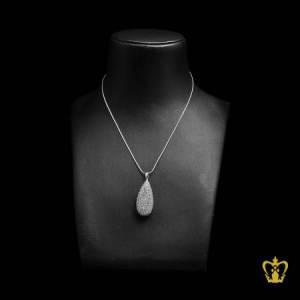 Classy-silver-drop-pendant-inlaid-with-shiny-crystal-diamond-lovely-gift-for-her