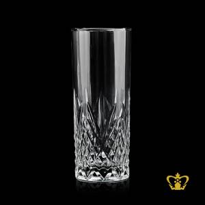 Elegant-crystal-tumbler-tall-highball-glass-with-intense-leaf-and-diamond-cut-pattern-11-oz