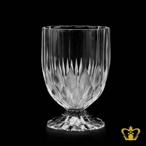 Crystal-juice-glass-handcrafted-classic-deep-matt-frosted-cuts-design-