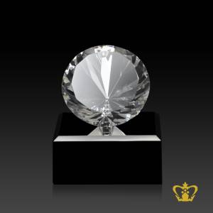 Personalize-clear-crystal-diamond-trophy-with-black-base-customized-text-logo-engraving