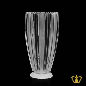Decorative-crystal-vase-handcrafted-with-top-cut-seven-side-frosted-