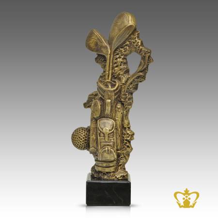 Personalized-resin-replica-golf-bag-with-clubs-trophy-black-marble-base-customized-text-engraving-logo