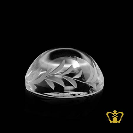 Personalized-crystal-round-paper-weight-for-desktop-customized-with-your-name-designation-logo