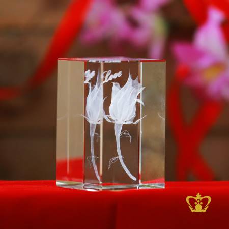 Rose-Flower-3D-Laser-Engraved-Cube-with-text-Love-Valentines-Day-Gift-2d-3d-Customized-Personalized-Text-Word-Engrave-Etched-Printed-Gift-Special-Occasion-For-Her-For-Him-Valentines-Day-Wedding