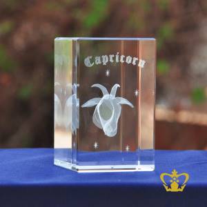 Capricorn-zodiac-3D-laser-crystal-cube-Astrology-gift-friends-birthday-customized-logo-text