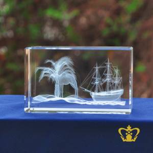 UAE-Traditional-dhow-and-desert-with-Palm-tree-and-camel-3D-Laser-engraved-crystal-cube-Perfect-National-Day-gift-Tourist-Souvenir