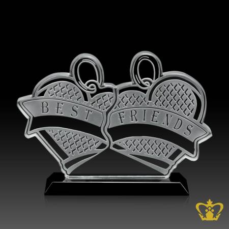 Personalize-double-heart-plaque-with-black-base-theme-BEST-FRIENDS