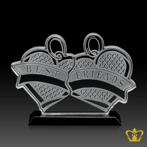 Personalize-double-heart-plaque-with-black-base-theme-BEST-FRIENDS