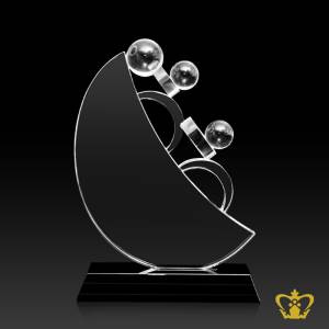 Sail-Trophy-with-Crystal-Ball-Black-Base-Customized-Logo-Text-12-50-Inch-X-9-Inch