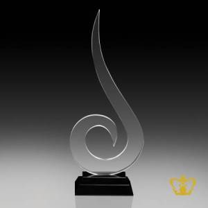 Personalized-crystal-cutout-figurine-shell-trophy-with-black-base