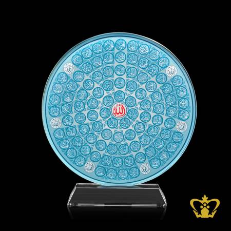 Handcrafted-Crystal-Circle-Trophy-Stands-On-Clear-Crystal-Base-Customize-Text-Engraving