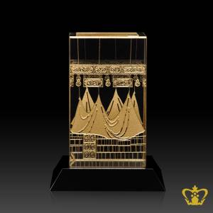 Crystal-Cube-Holy-Kaaba-Engraved-With-Gold-Color-Black-Base-Islamic-Occasions-Gift-Religious-Eid-Ramadan-Souvenir