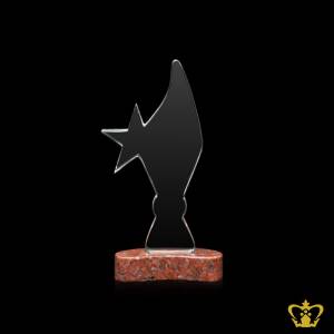 Handcrafted-Crystal-COSMIC-WORLD-STAR-Trophy-with-Marble-Base-Engrave-Logo-Text