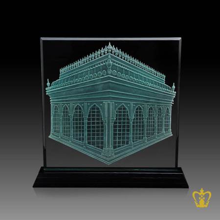 Crystal-rectangular-plaque-with-Zarih-engraved-Islamic-gift-souvenir