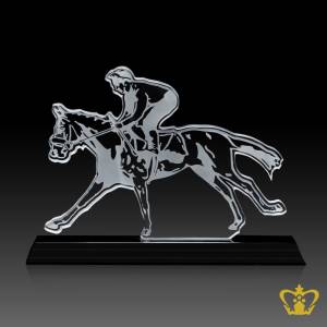 Personalized-Crystal-Horse-Rider-Cutout-Trophy-With-Black-Base-Customized-Logo-Text