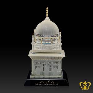 Artistry-Crystal-Replica-of-a-Mosque-with-Intricate-Detailing-stands-on-a-Black-Crystal-Base