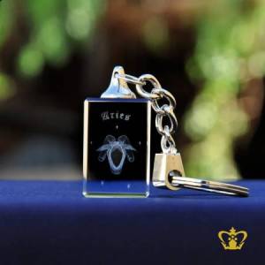 Aries-3D-Laser-Friends-Birthday-Crystal-Rectangular-Cube-Key-Chain-Astrology-Gift-Customized-Logo-Text-