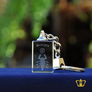 Scorpio-Zodiac-Sign-3D-Laser-Friends-Birthday-Astrology-Gift-Crystal-Key-Chain-Customized-Logo-Text-