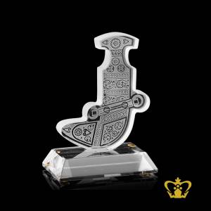 Tourist-souvenir-traditional-crystal-Khanjar-cutout-corporate-gift-Customized-Logo-Text