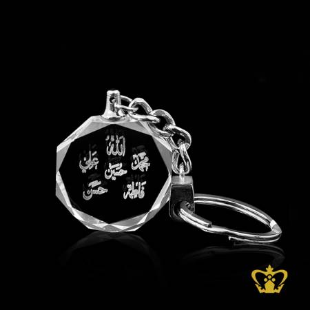 BLG-FACET-ROUND-KEY-CHAIN-30X10MM-ALLAH-PANJATAN